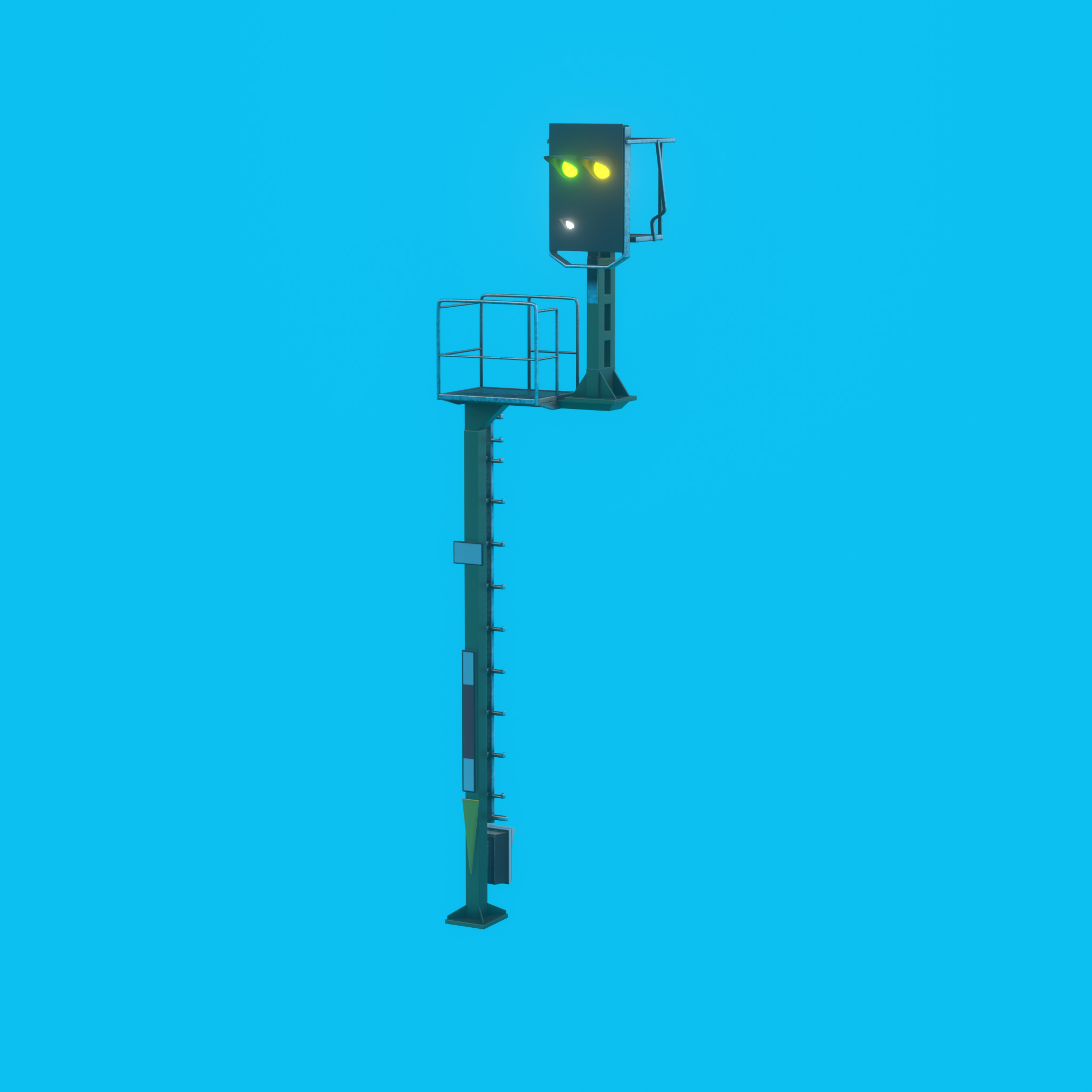 KS Railway-Signal Post 7000mm Version-15 Low-poly 3D model_51