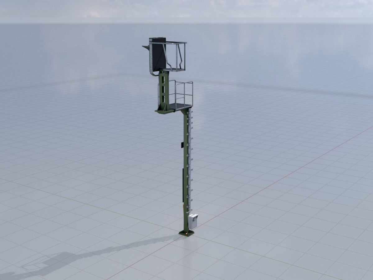 KS Railway-Signal Post 7000mm Version-15 Low-poly 3D model_2