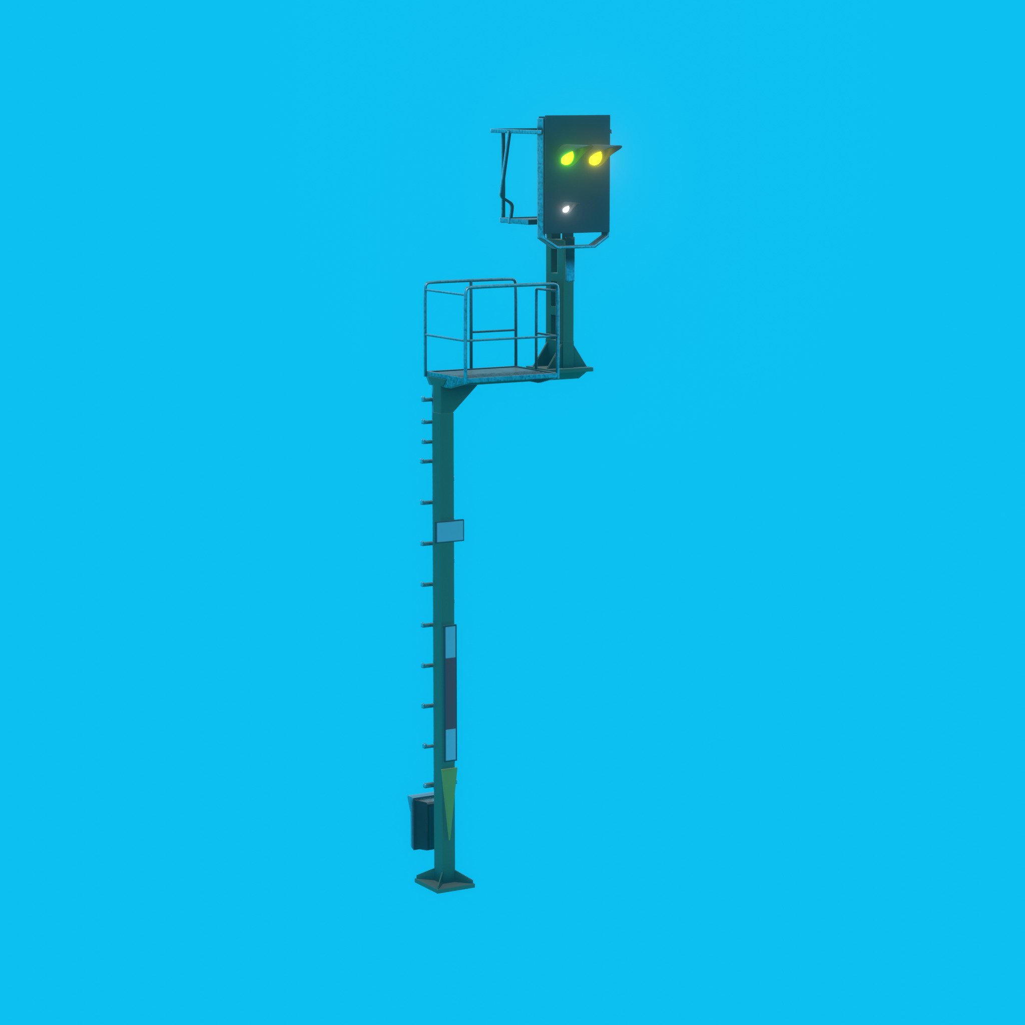 KS Railway-Signal Post 7000mm Version-15 Low-poly 3D model_48