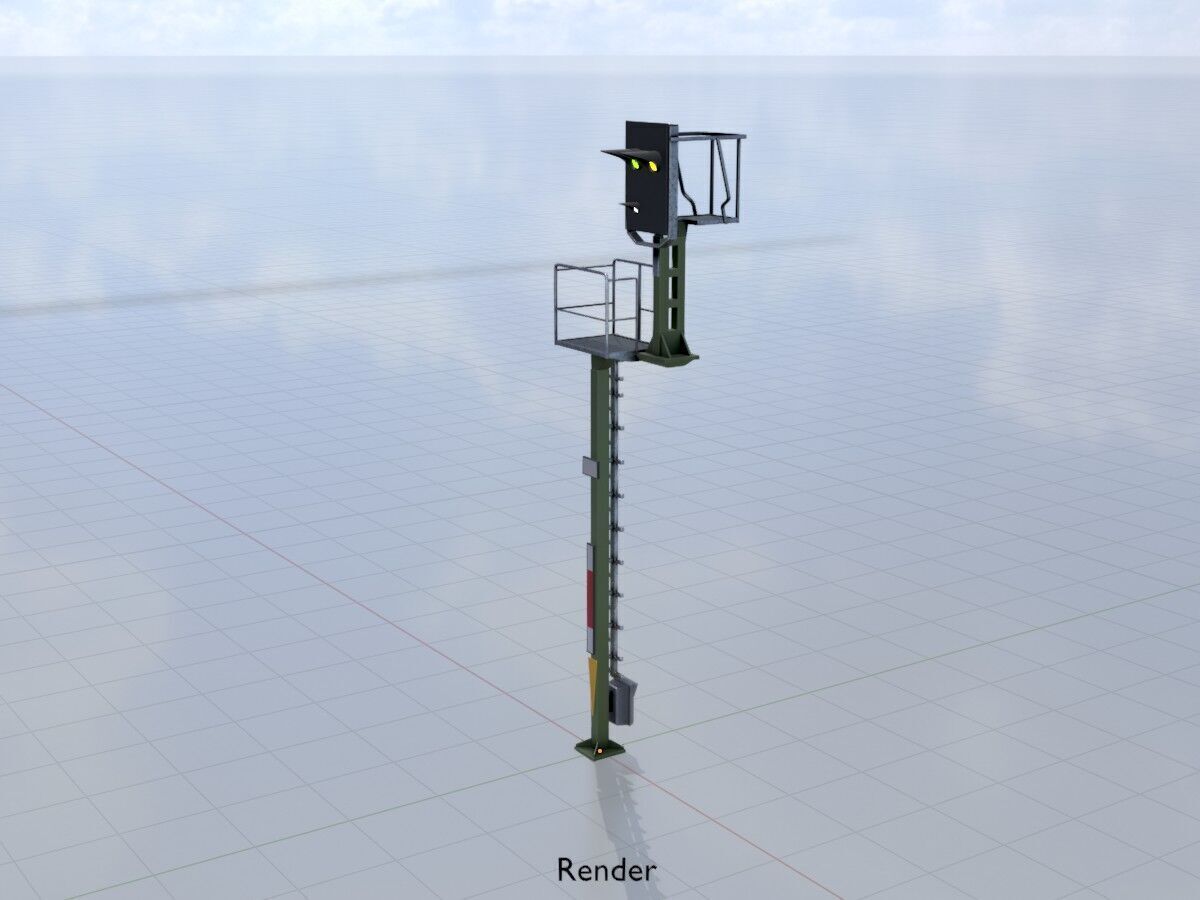 KS Railway-Signal Post 7000mm Version-15 Low-poly 3D model_13