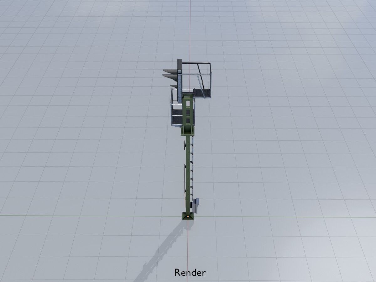 KS Railway-Signal Post 7000mm Version-15 Low-poly 3D model_14