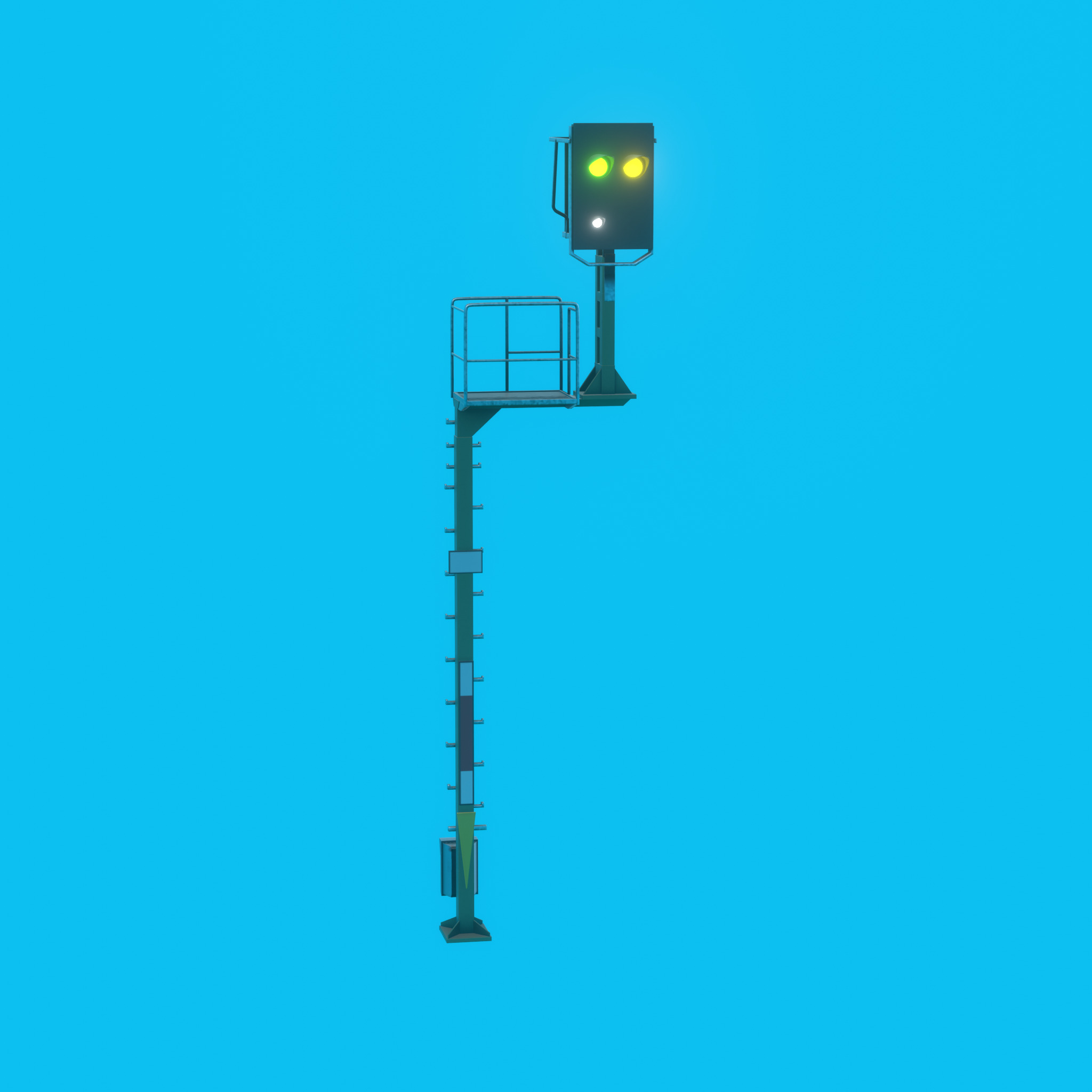 KS Railway-Signal Post 7000mm Version-15 Low-poly 3D model_50