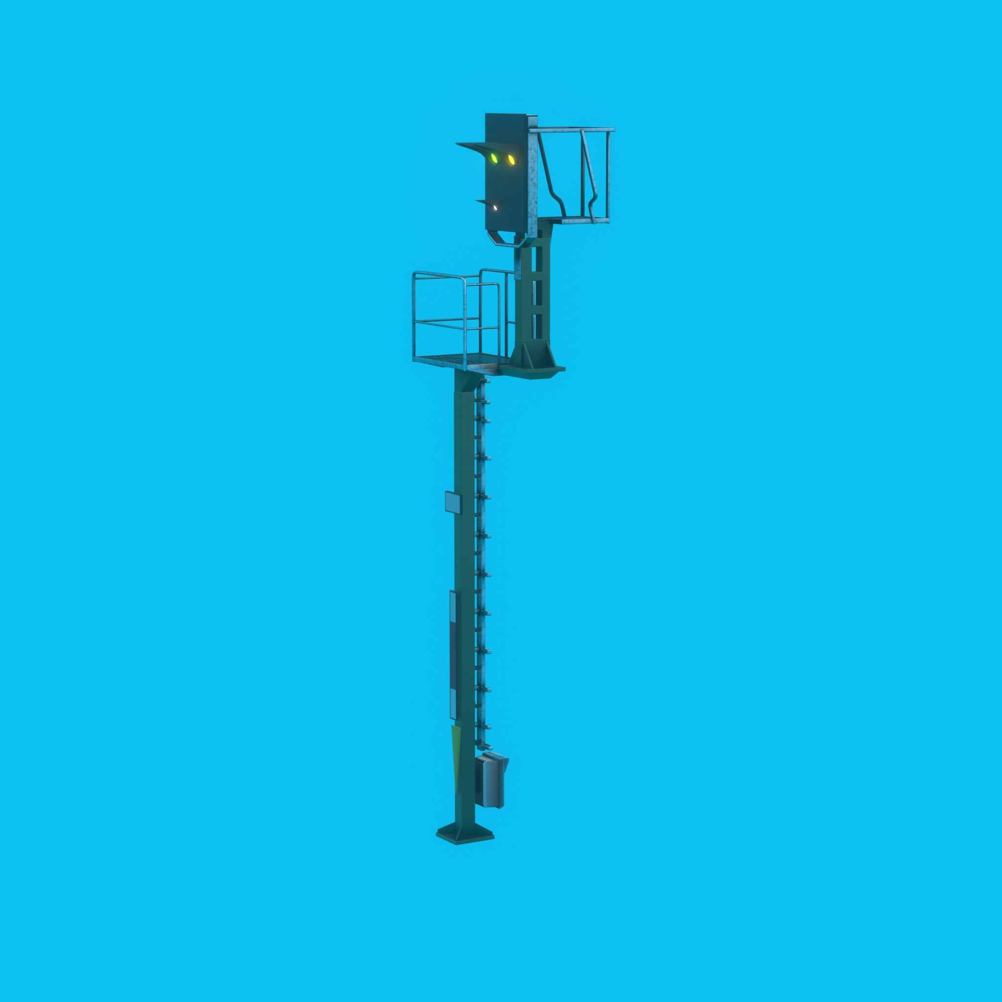 KS Railway-Signal Post 7000mm Version-15 Low-poly 3D model_54
