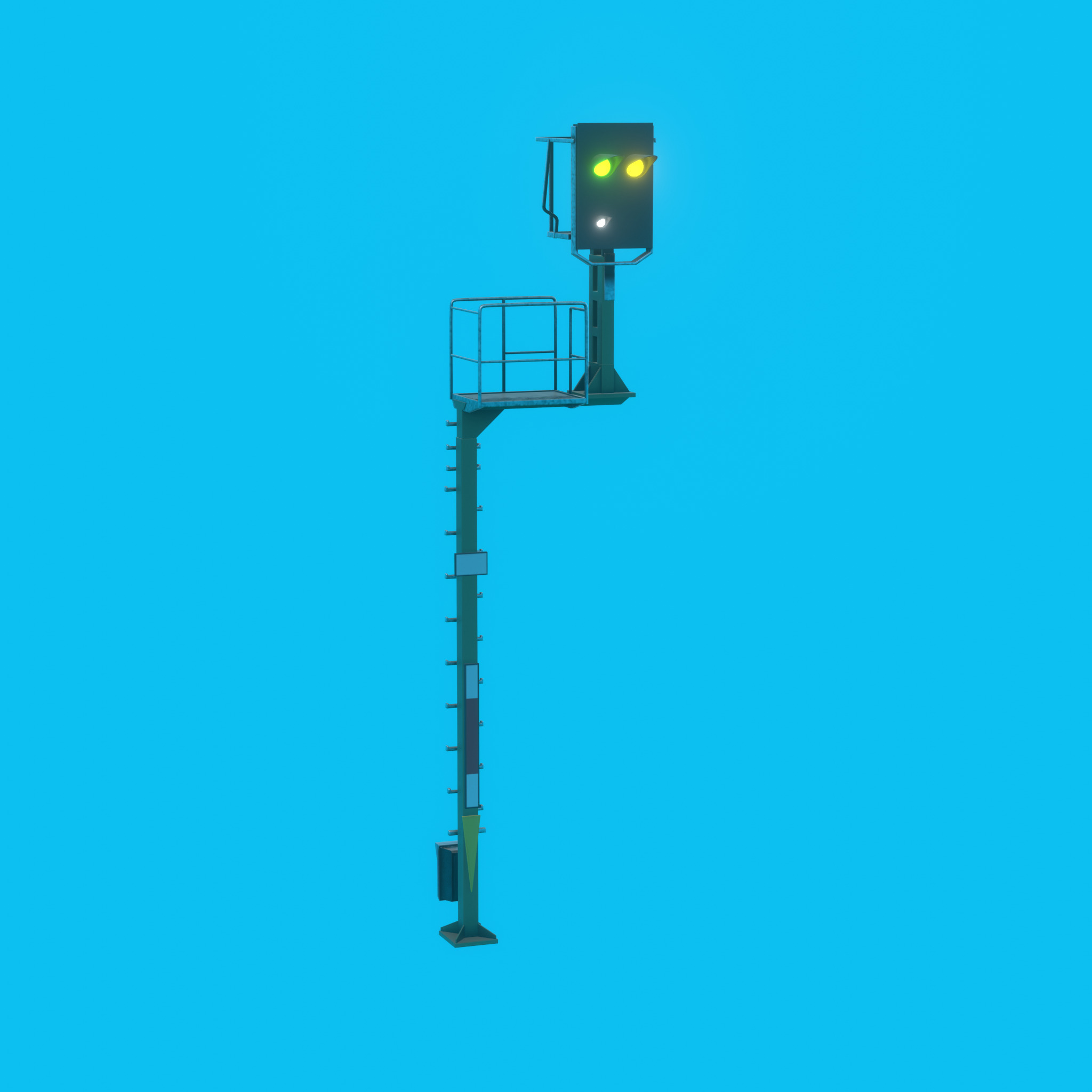 KS Railway-Signal Post 7000mm Version-15 Low-poly 3D model_49