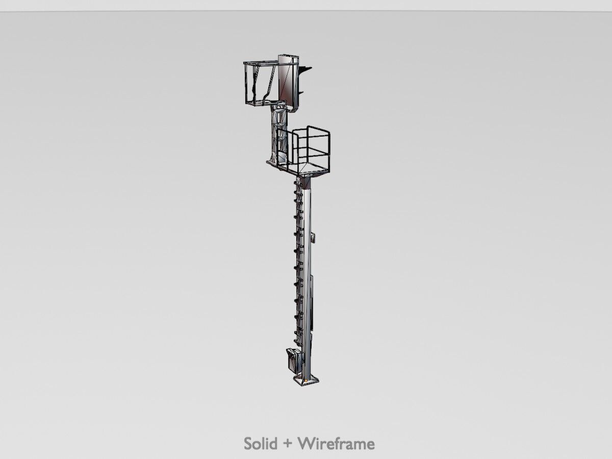 KS Railway-Signal Post 7000mm Version-15 Low-poly 3D model_11