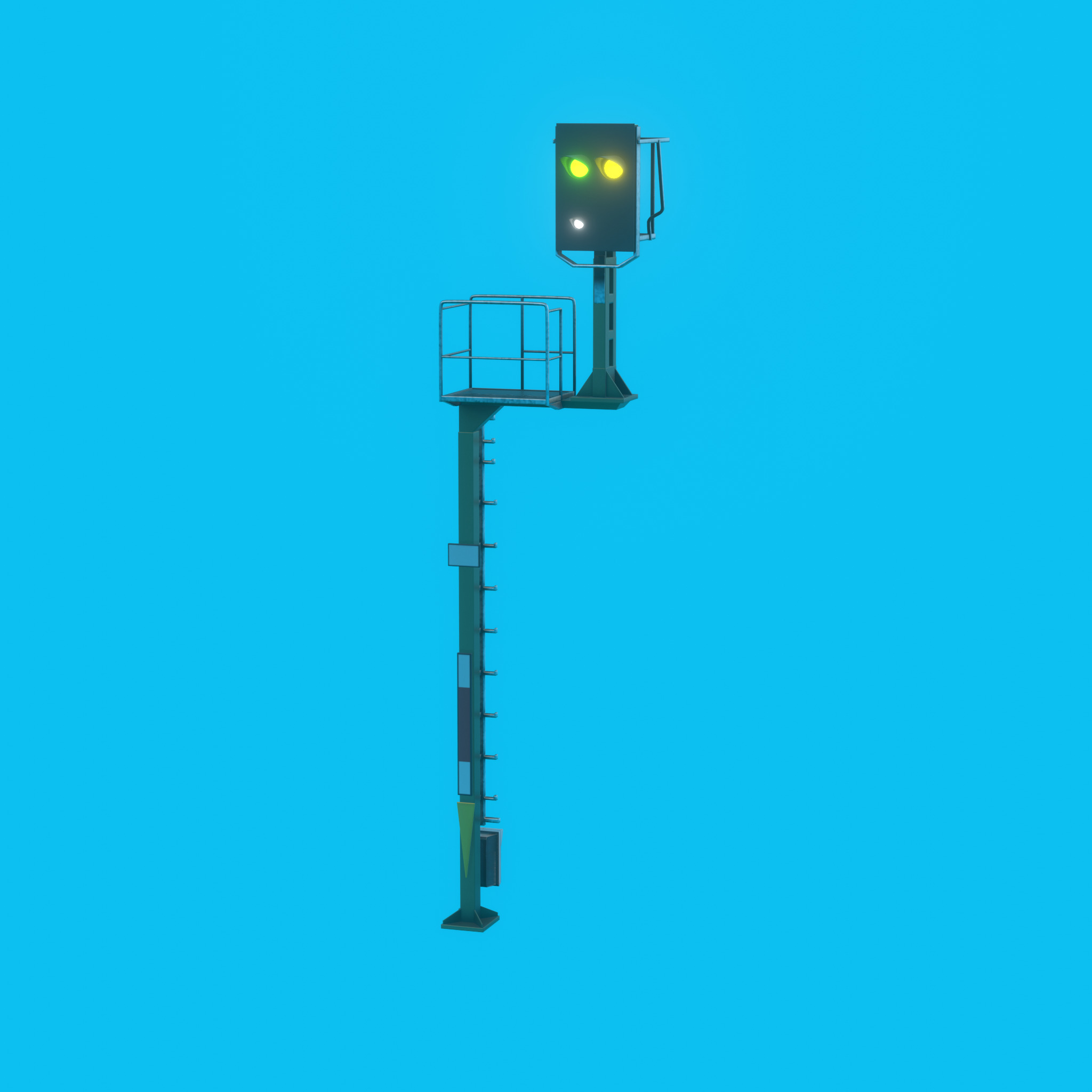 KS Railway-Signal Post 7000mm Version-15 Low-poly 3D model_43