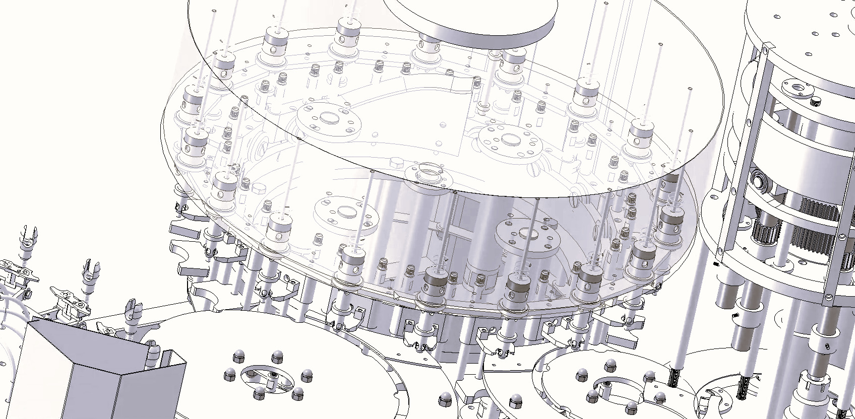 Three in One Rotary Filling Machine 18 Heads 3D model_8