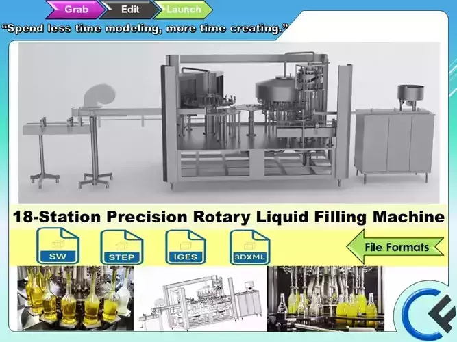 Three in One Rotary Filling Machine  18 Heads