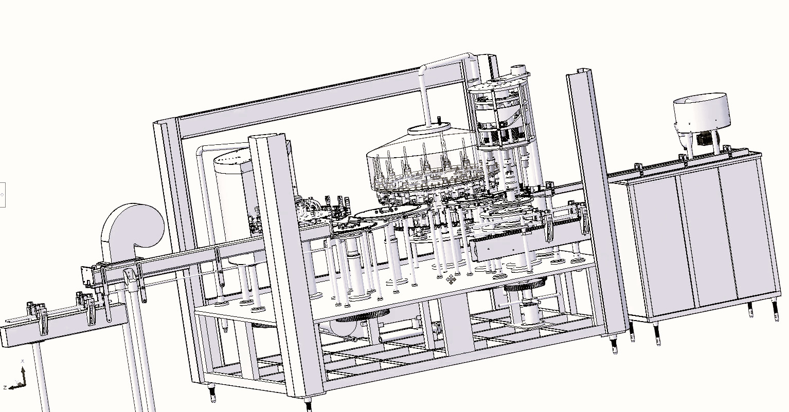 Three in One Rotary Filling Machine 18 Heads 3D model_3