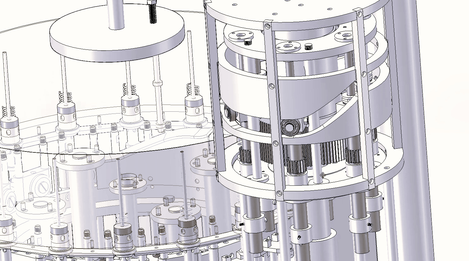Three in One Rotary Filling Machine 18 Heads 3D model_10