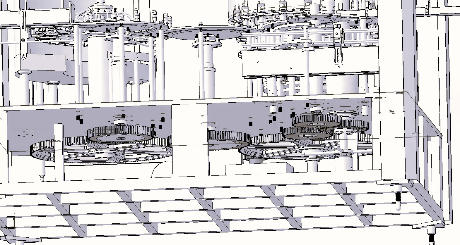 Three in One Rotary Filling Machine 18 Heads 3D model_11