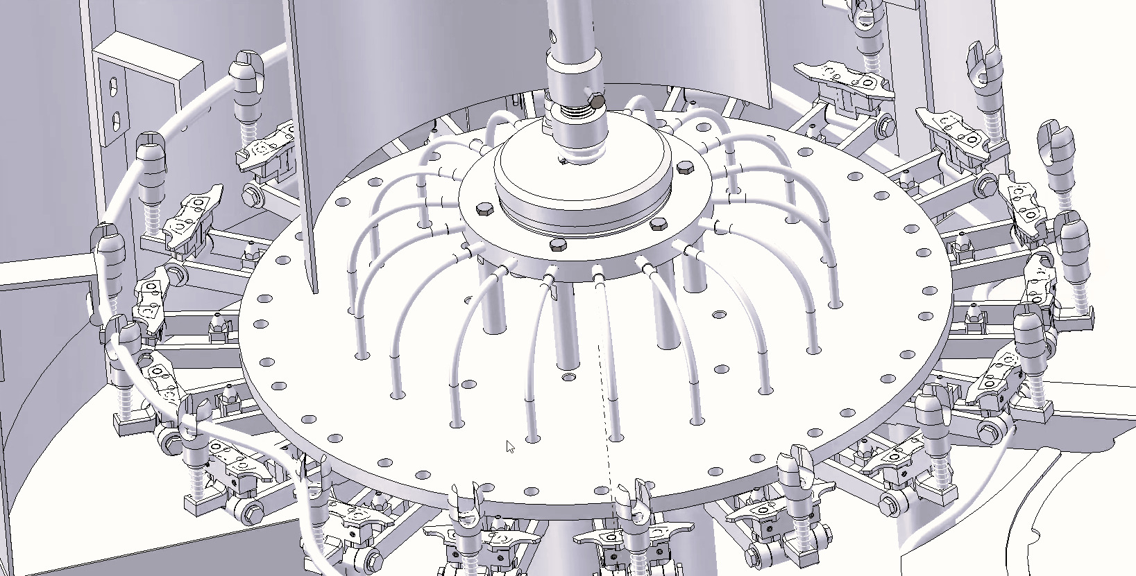 Three in One Rotary Filling Machine 18 Heads 3D model_7