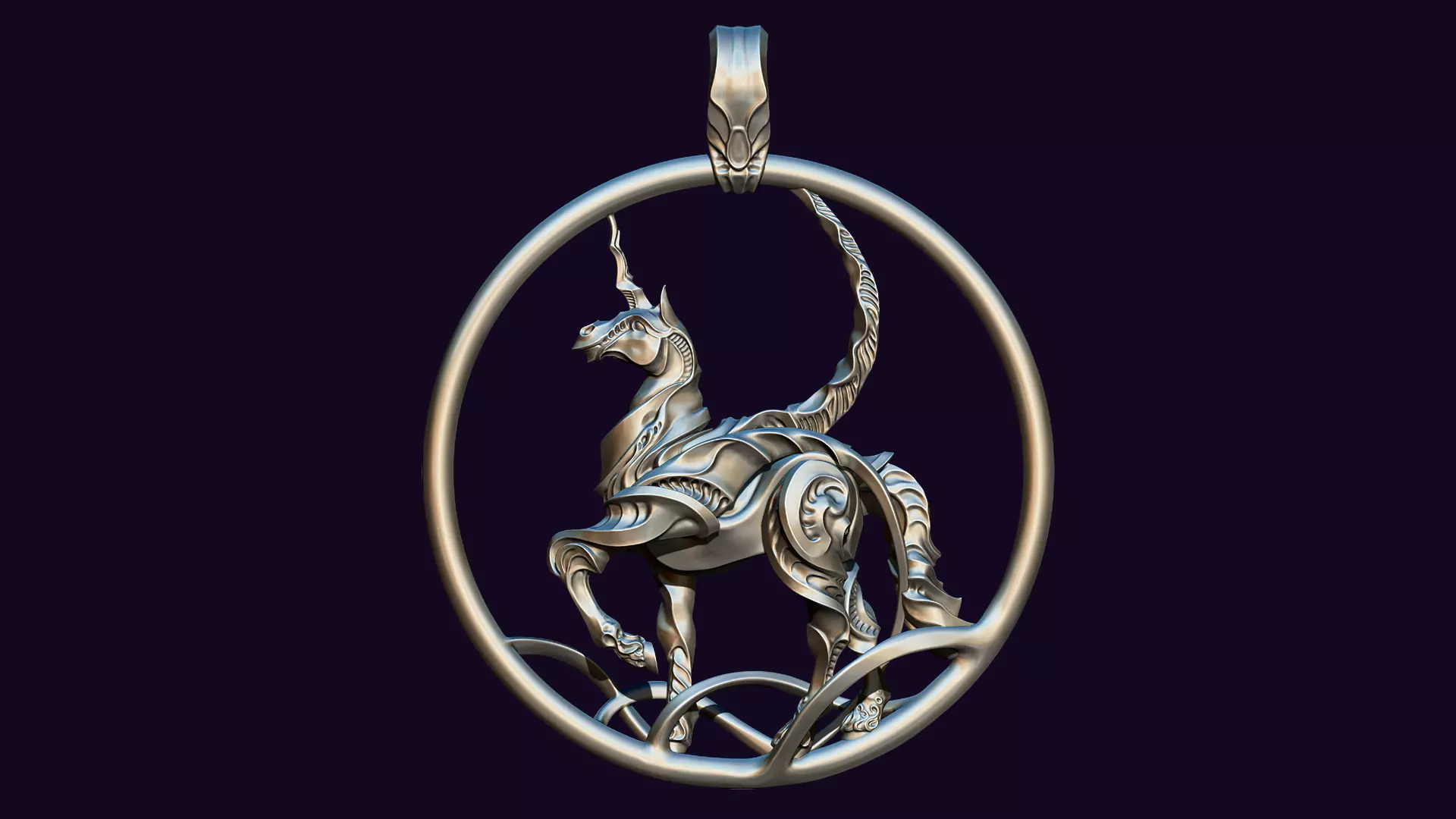 Unicorn Ornament 3D print model_0