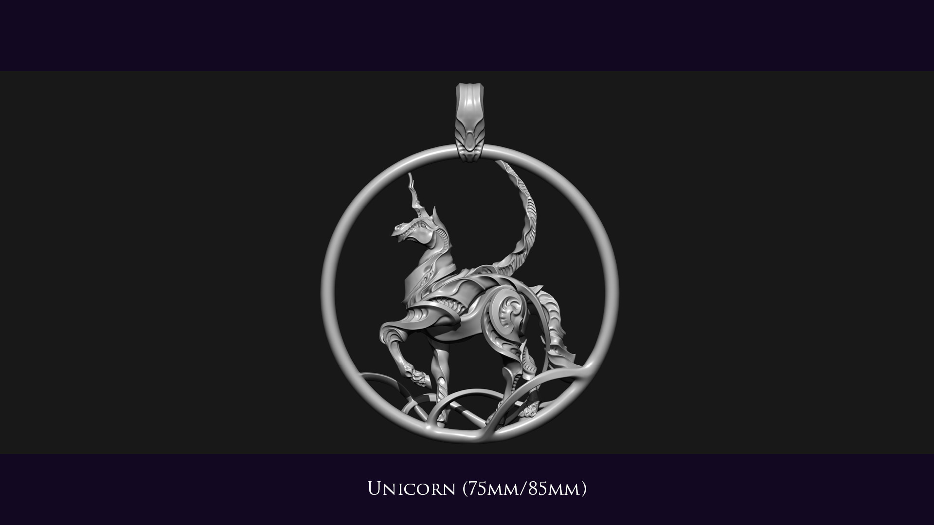 Unicorn Ornament 3D print model_3