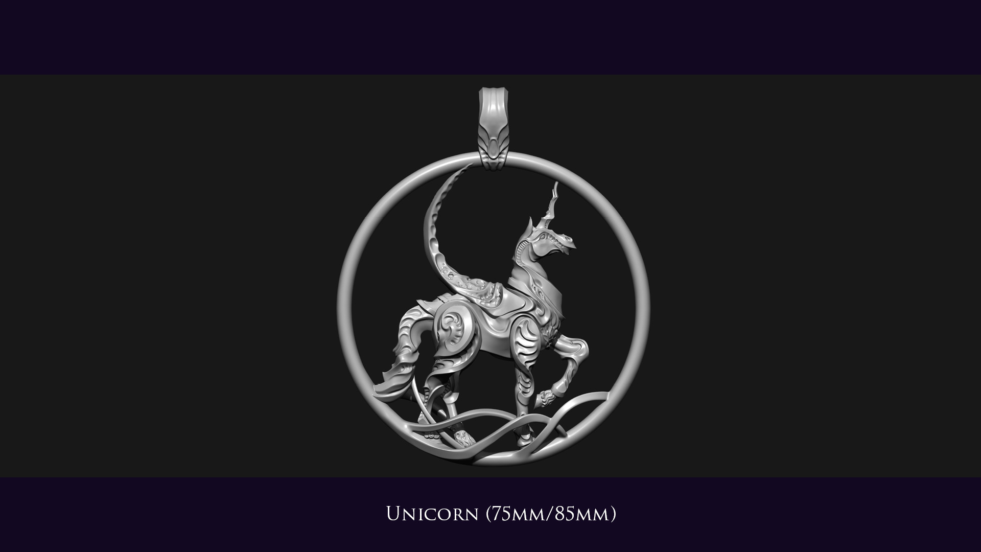 Unicorn Ornament 3D print model_6