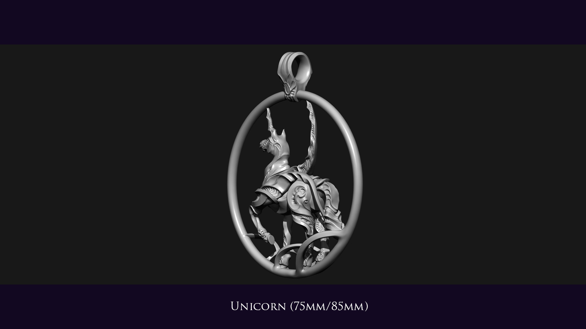 Unicorn Ornament 3D print model_4
