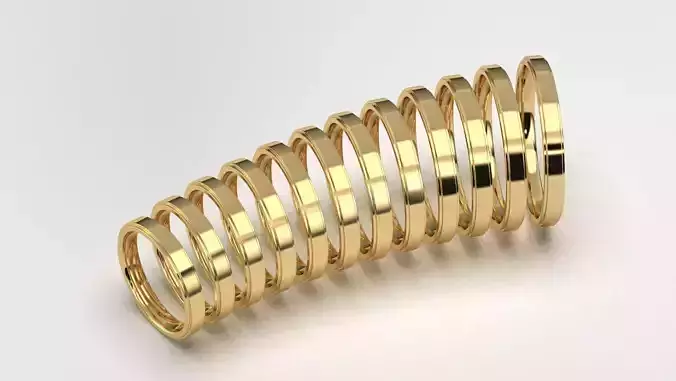 Band Ring for Men print model 3D R0141-W 3mm