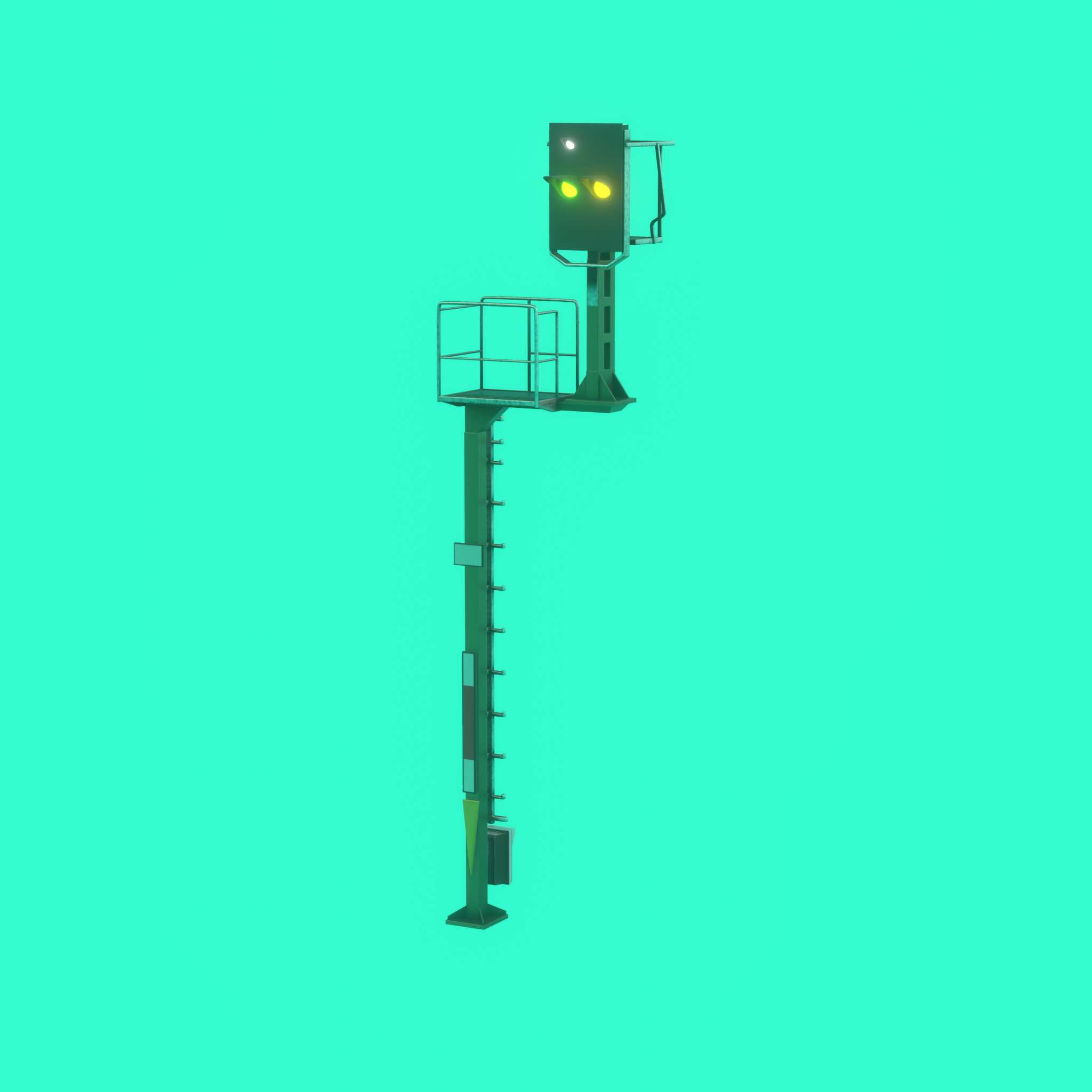 KS Railway Signal Post 7000mm Version-16 Low-poly 3D model_43