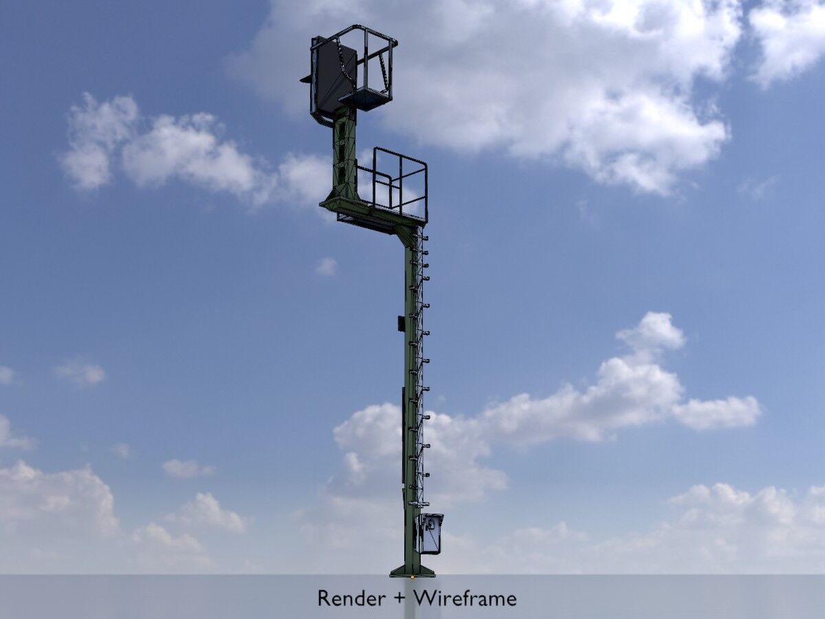 KS Railway Signal Post 7000mm Version-16 Low-poly 3D model_6
