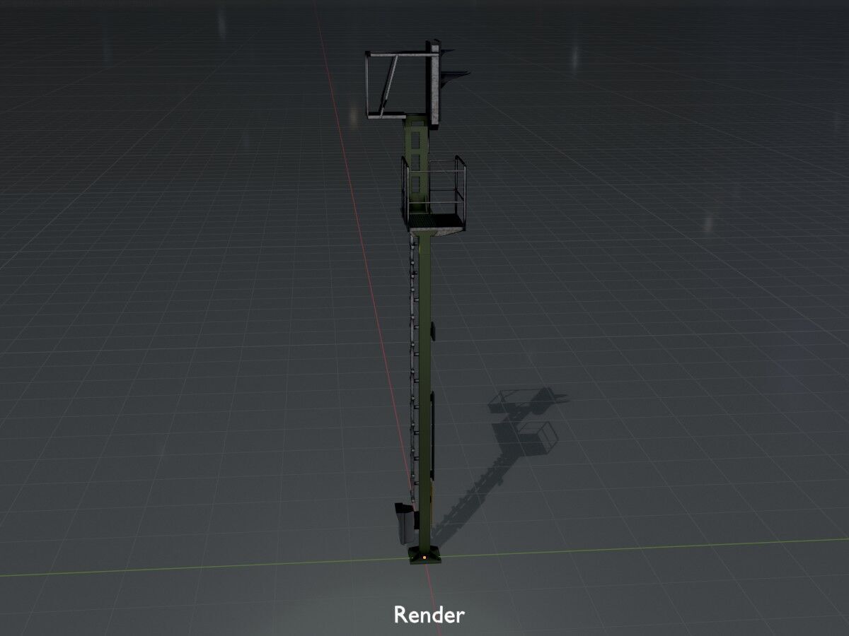 KS Railway Signal Post 7000mm Version-16 Low-poly 3D model_16