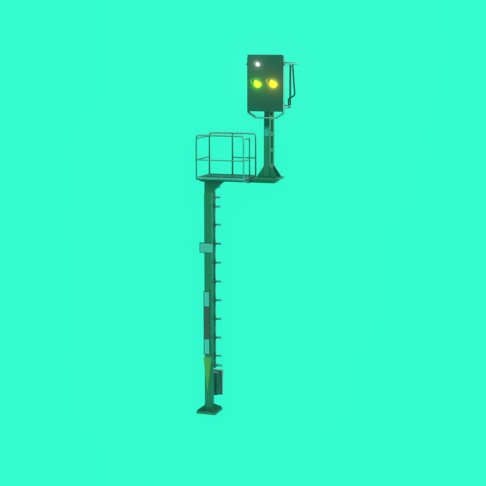 KS Railway Signal Post 7000mm Version-16 Low-poly 3D model_41