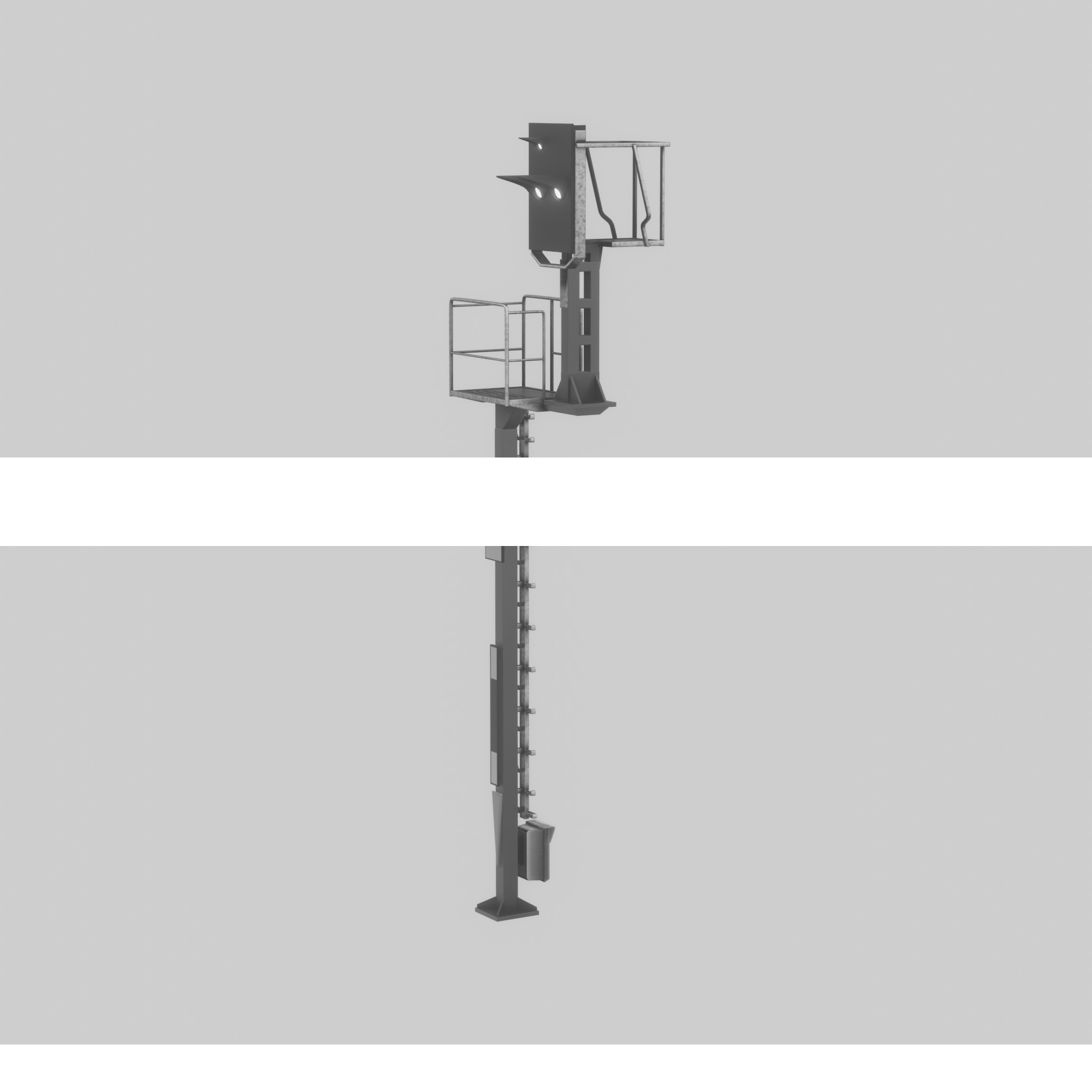 KS Railway Signal Post 7000mm Version-16 Low-poly 3D model_46