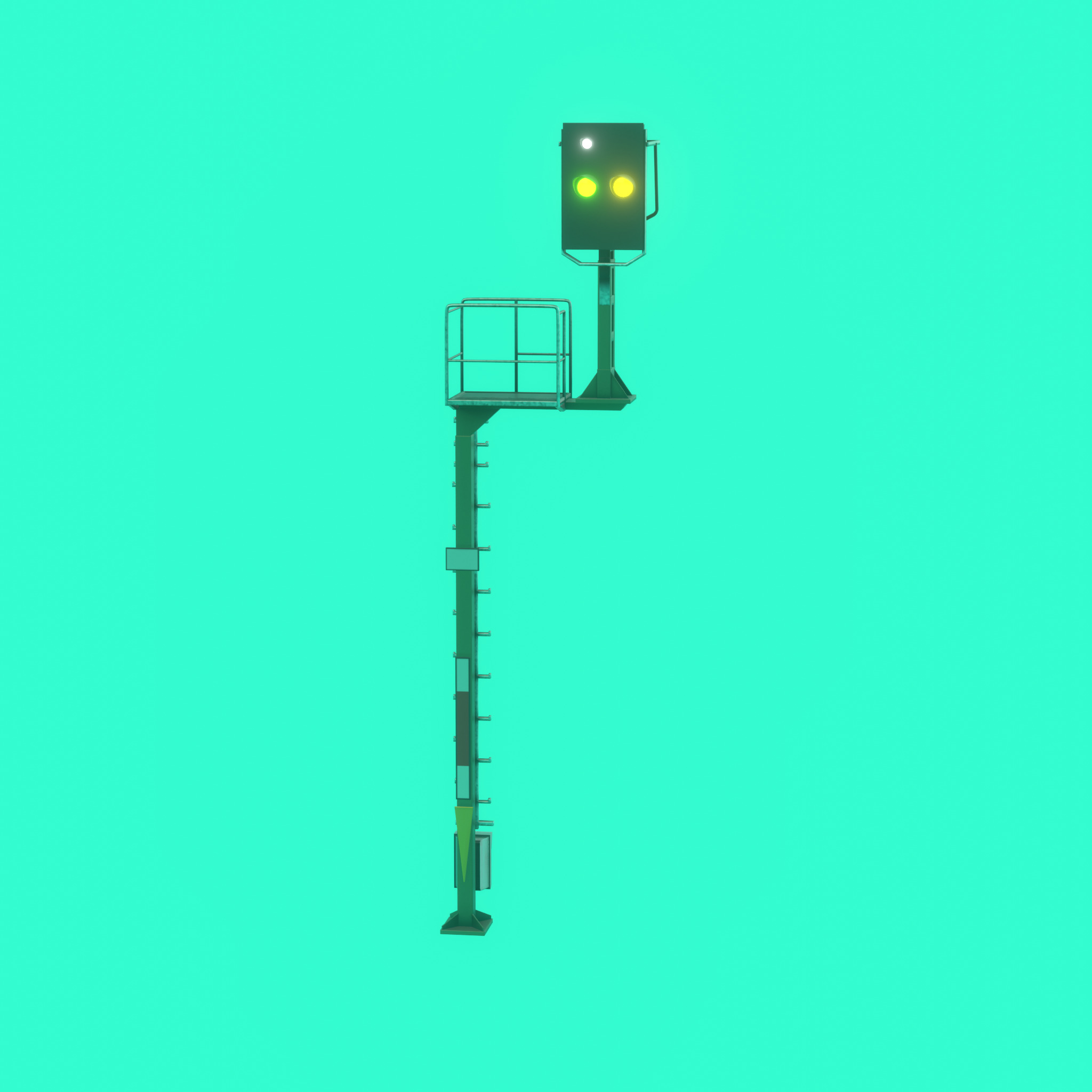 KS Railway Signal Post 7000mm Version-16 Low-poly 3D model_53