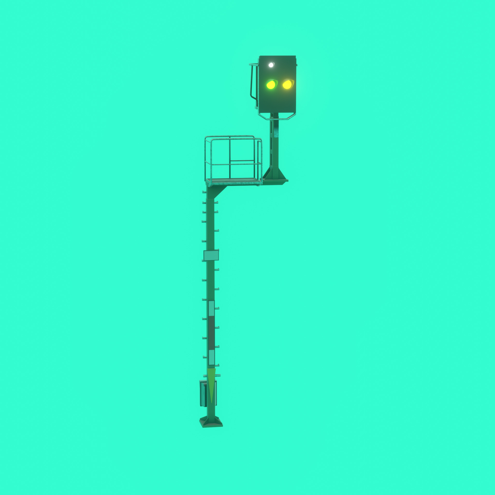 KS Railway Signal Post 7000mm Version-16 Low-poly 3D model_35
