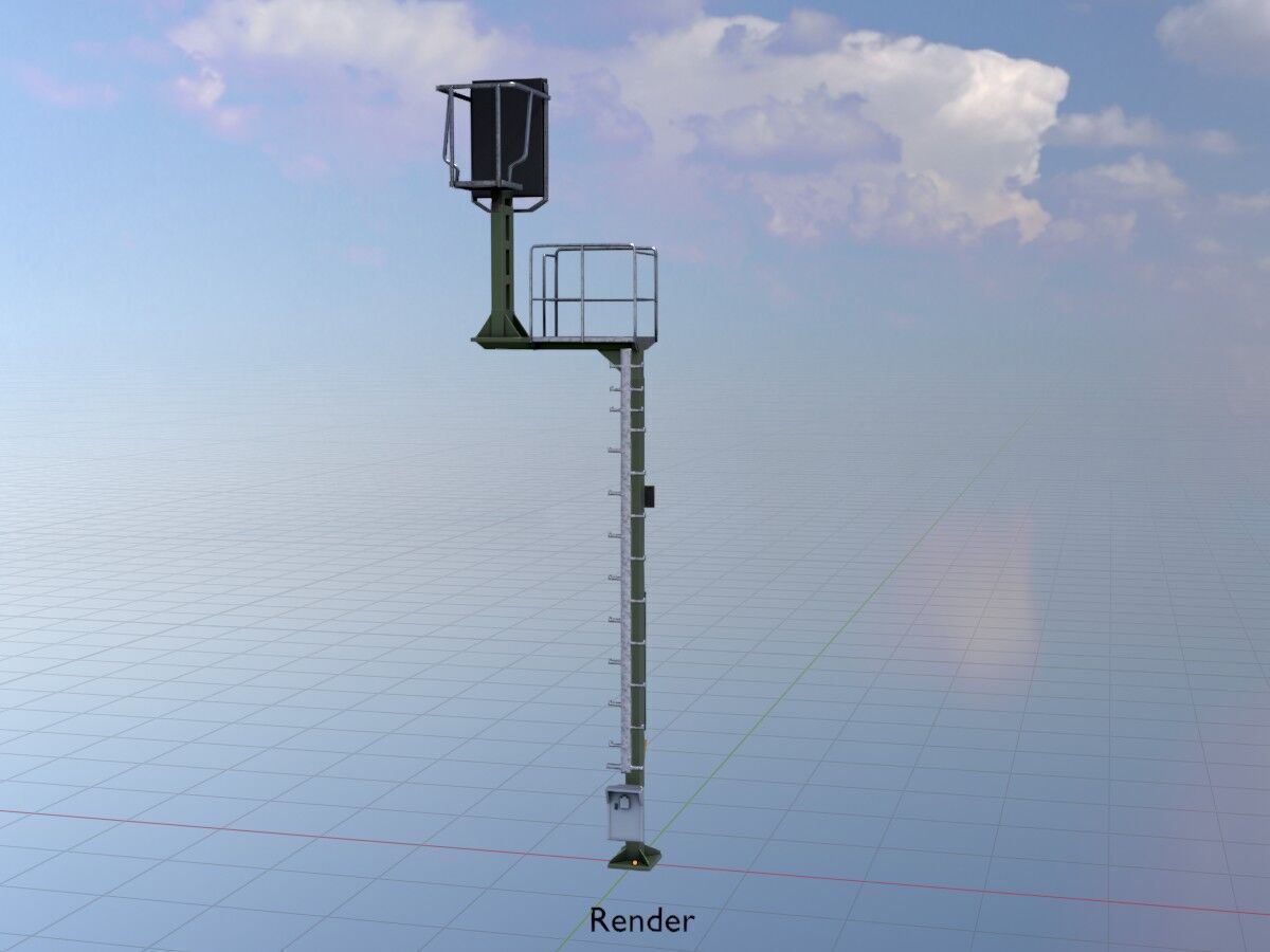 KS Railway Signal Post 7000mm Version-16 Low-poly 3D model_19
