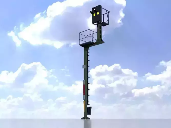 KS Railway Signal Post 7000mm Version-16 Low-poly 3D model