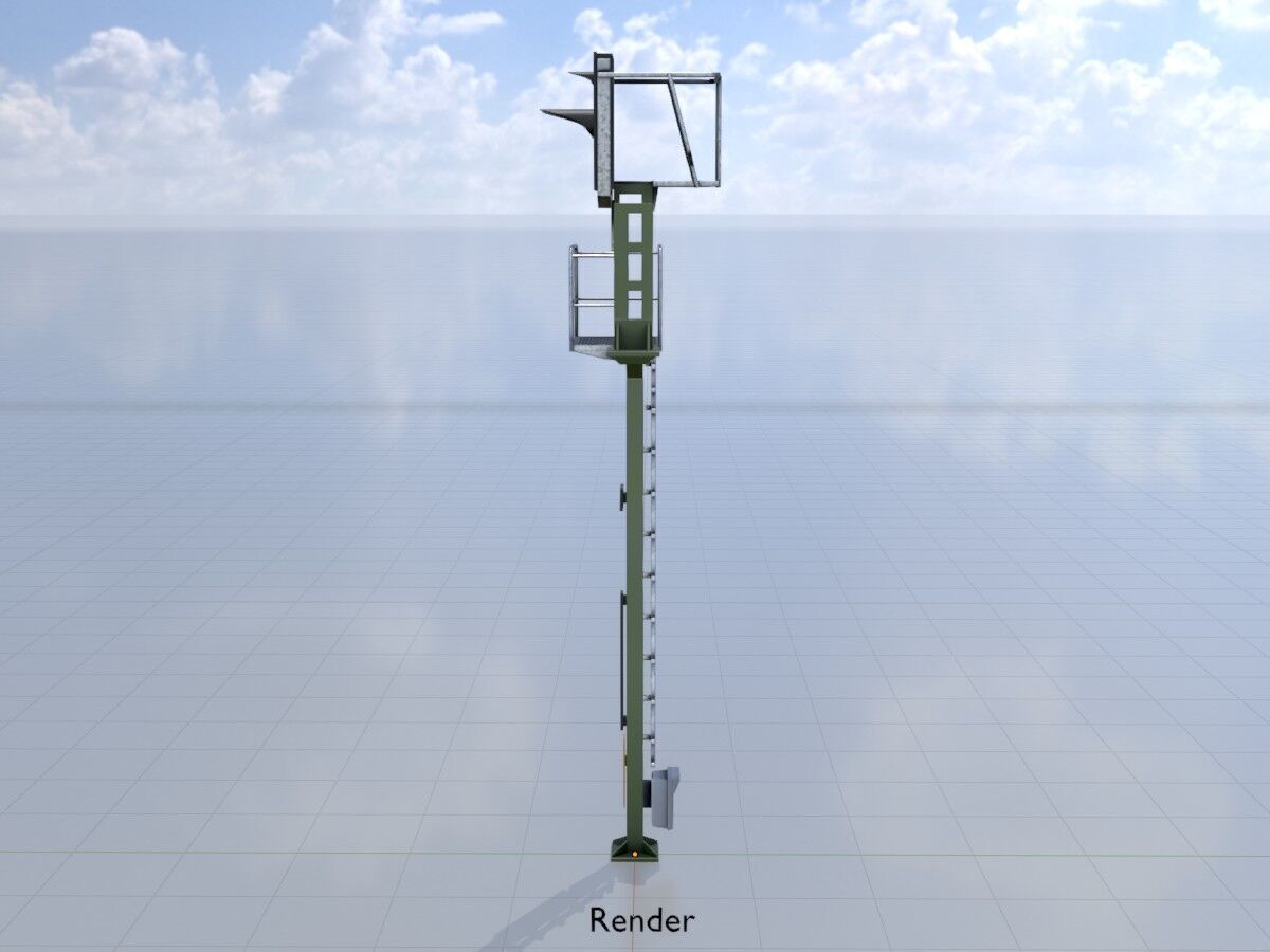 KS Railway Signal Post 7000mm Version-16 Low-poly 3D model_14