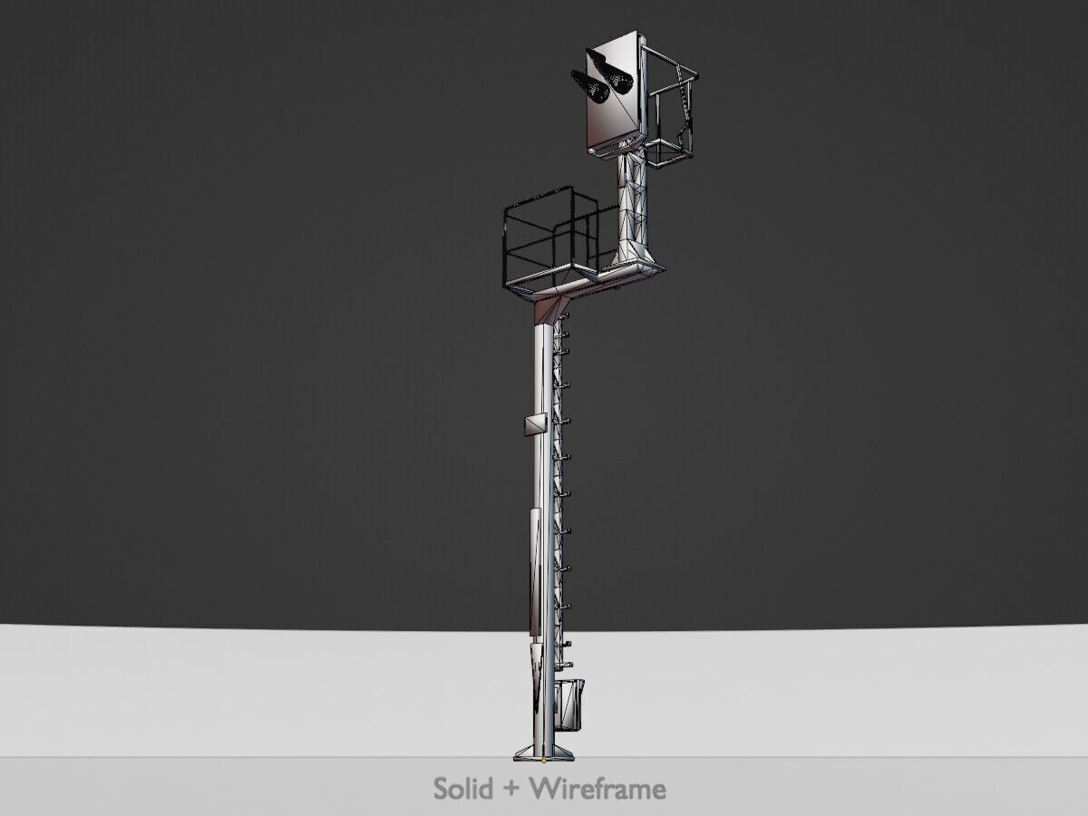 KS Railway Signal Post 7000mm Version-16 Low-poly 3D model_9