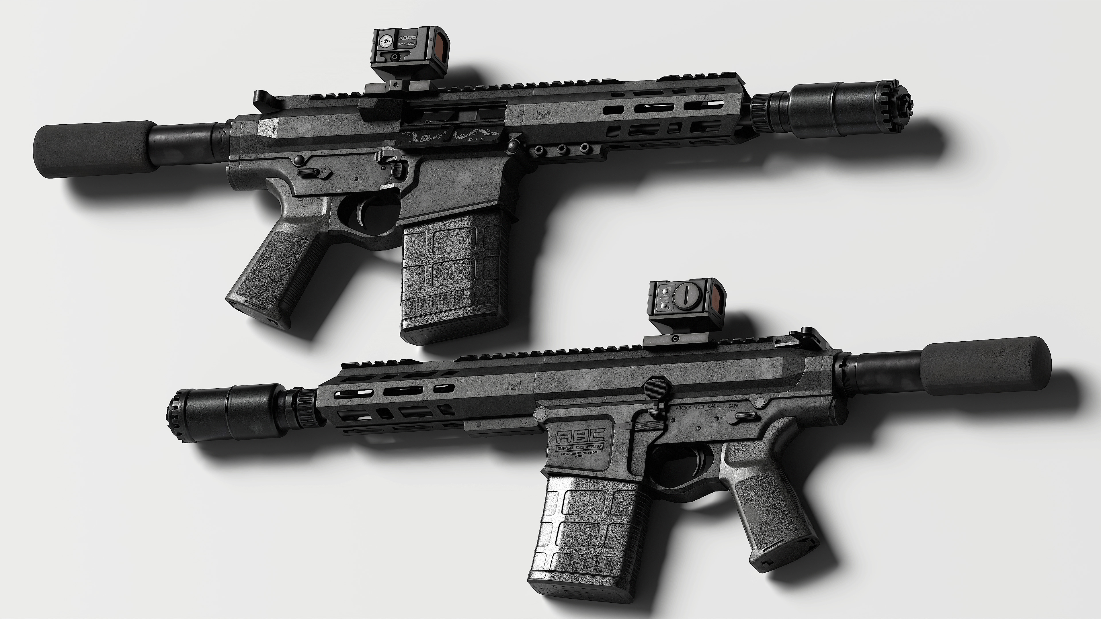 AR LR 308 V2 Low-poly 3D model_1