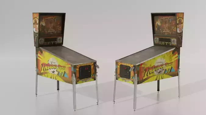 Pinball Machine Indiana Jones Low-poly 3D model