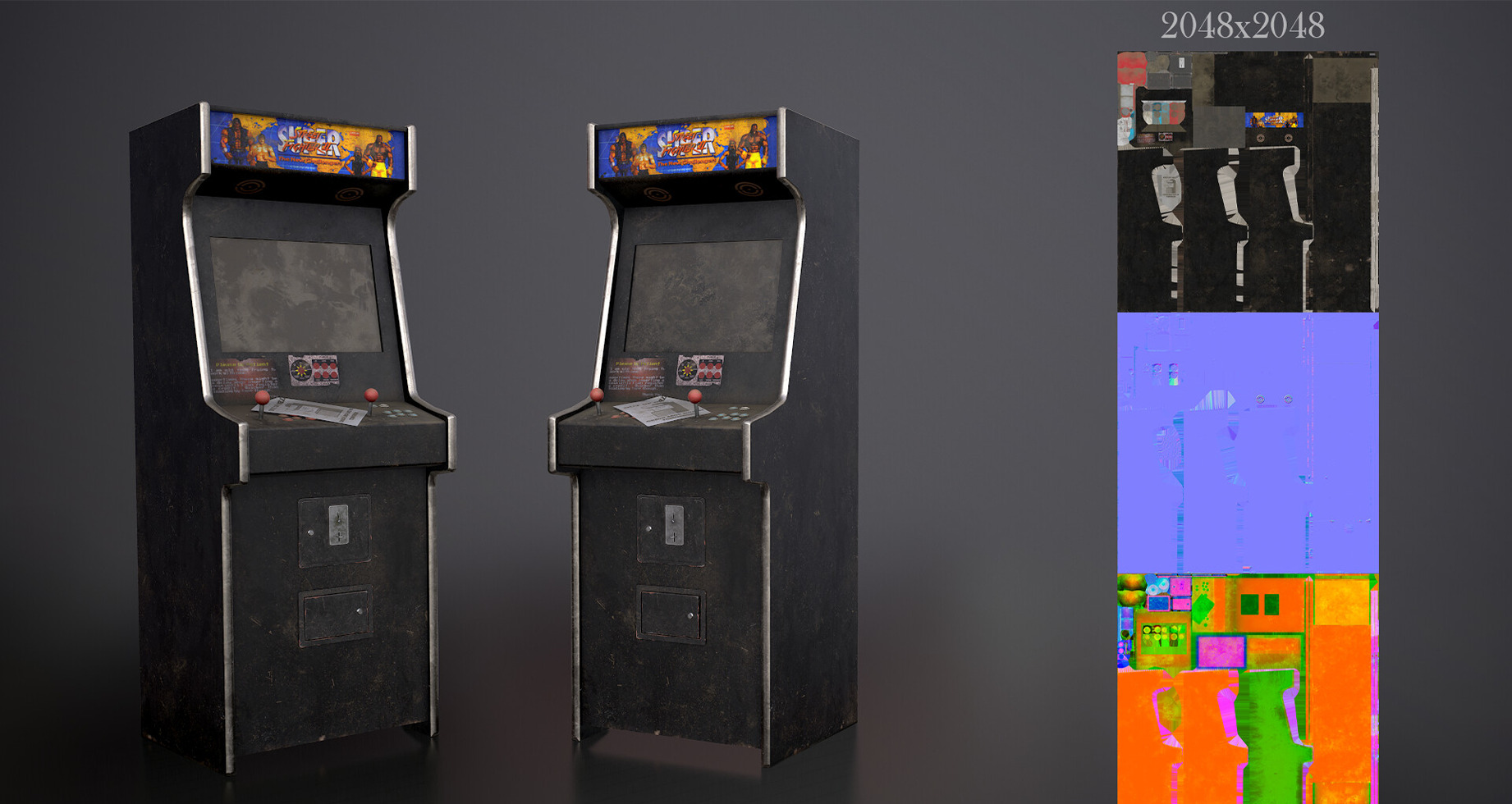 Arcade Cabinet Street Fighter 2 Low-poly 3D model_1