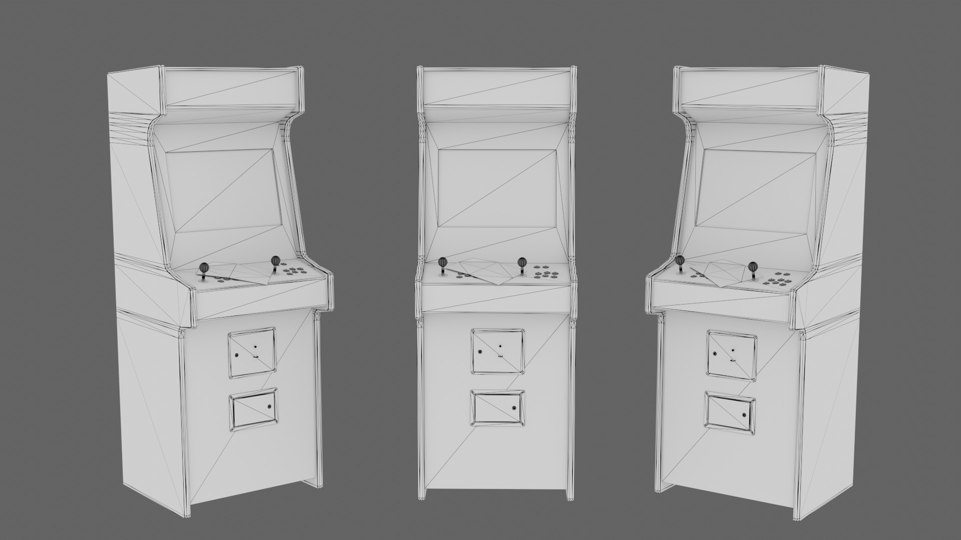 Arcade Cabinet Street Fighter 2 Low-poly 3D model_2