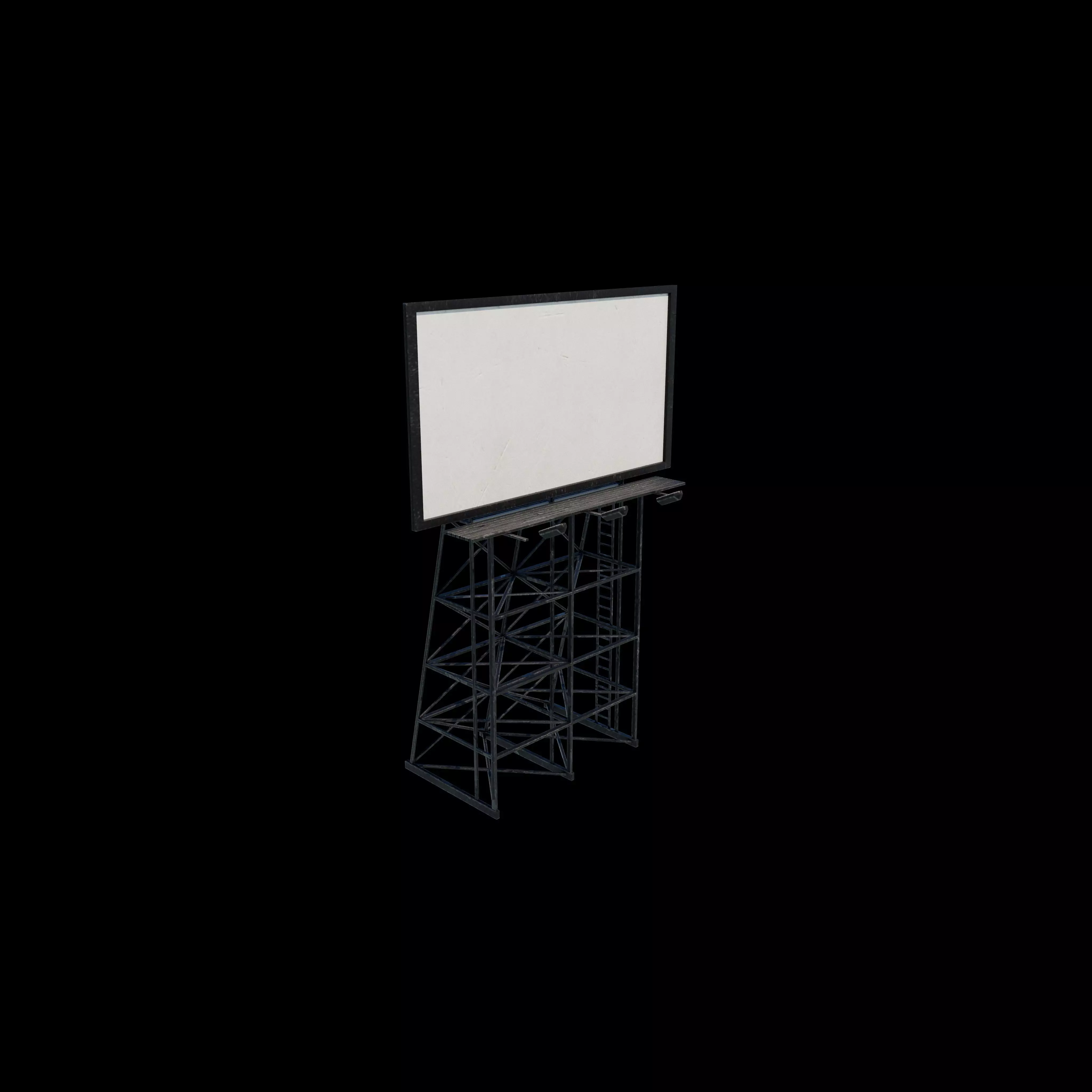 3D Rooftop Billboard 3D model_0