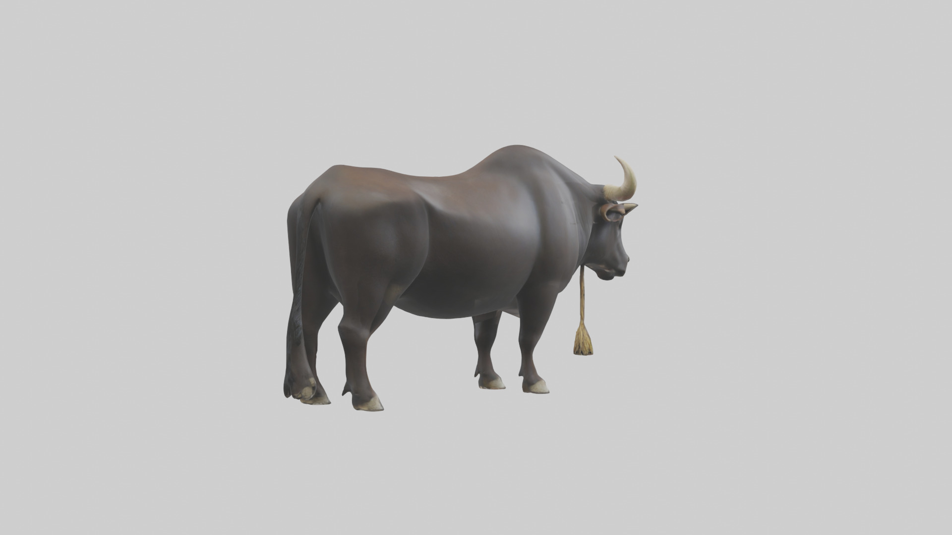 Gaur grazing model 3D model_2