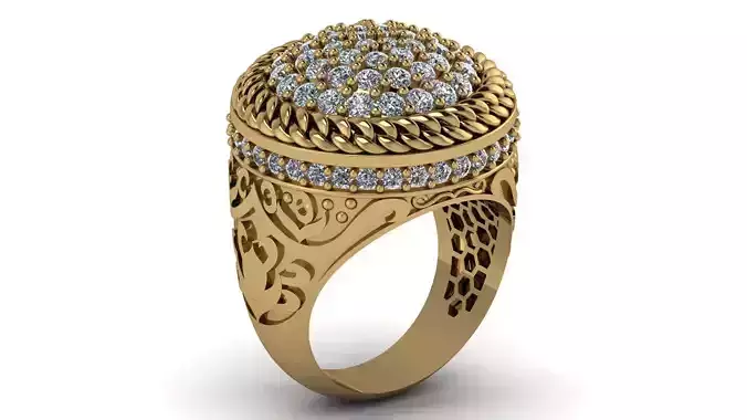 Cuban chain ring 3D Printable Model Men Ring