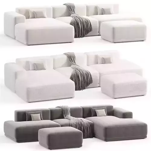 Muuto connect soft modular Sofa Low-poly 3D model