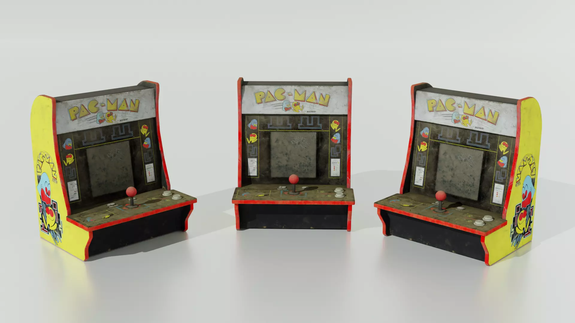 Pacman Arcade Machine 3D model_0