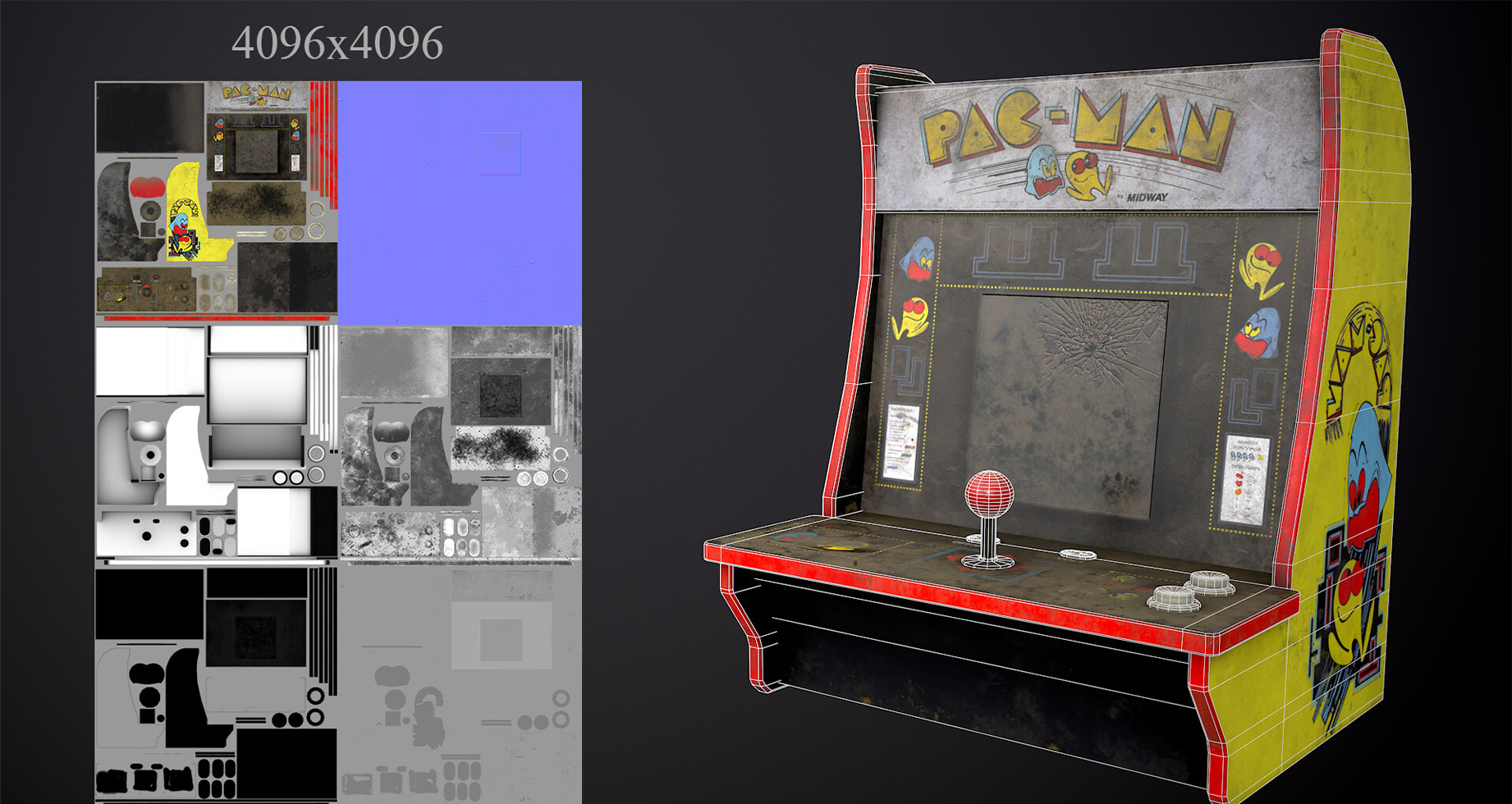 Pacman Arcade Machine 3D model_1