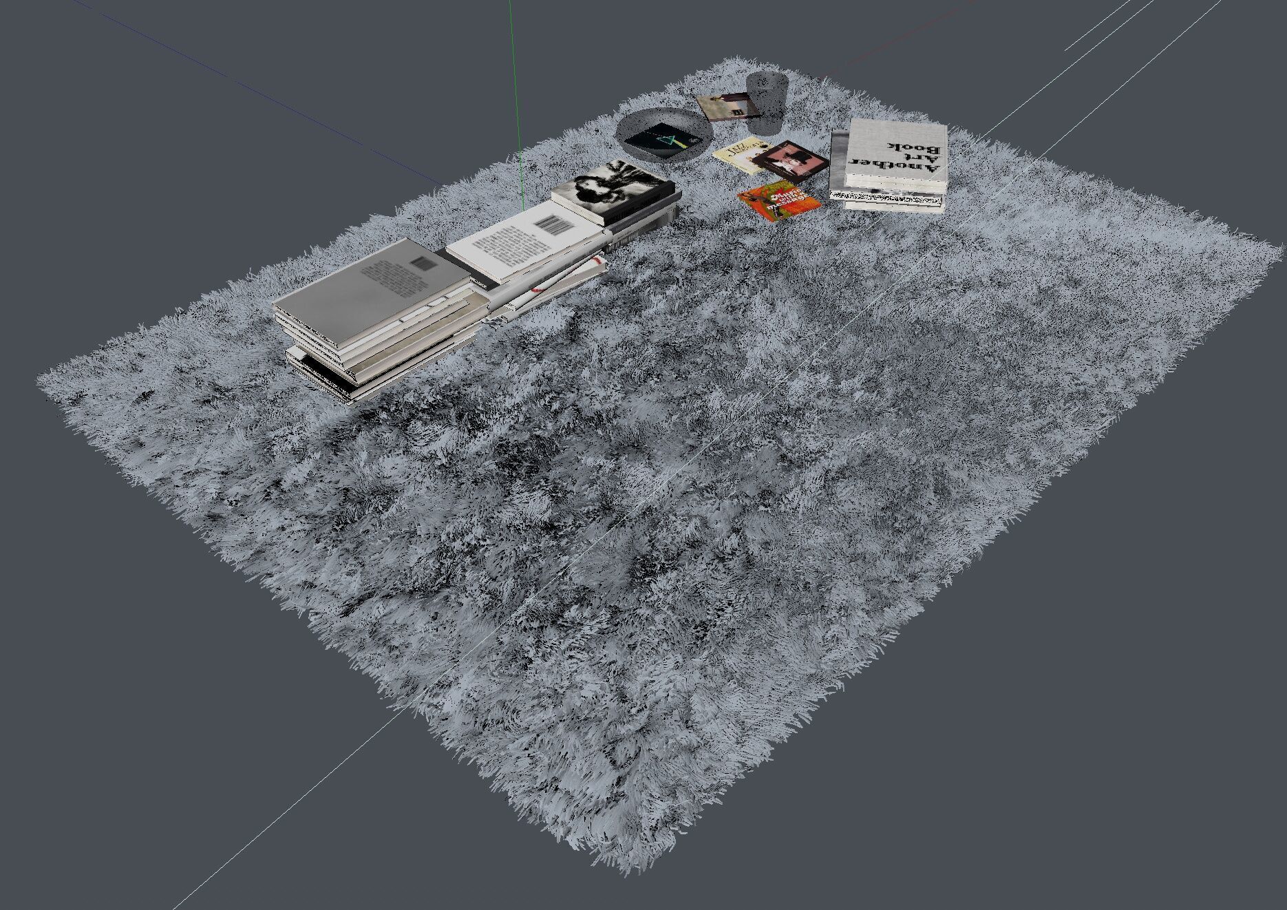 Carpet and Books - Vray6 - C4D 3D model_5