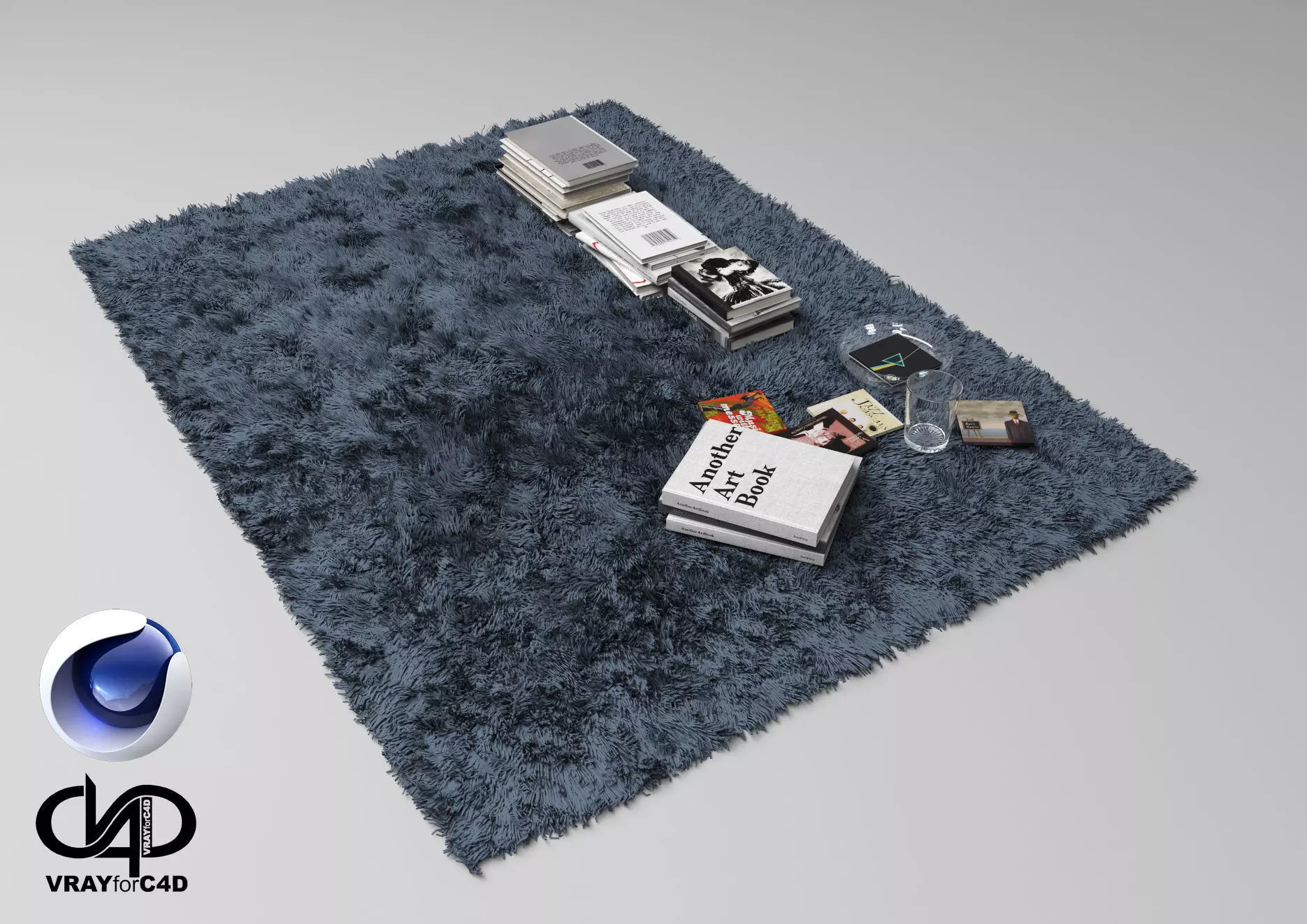 Carpet and Books - Vray6 - C4D 3D model_0