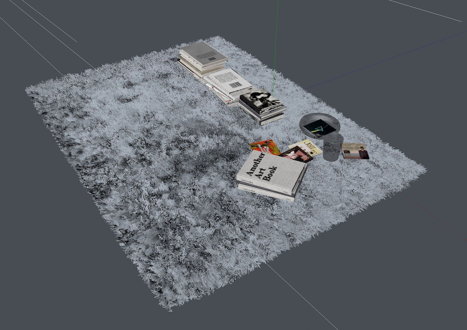 Carpet and Books - Vray6 - C4D 3D model_4