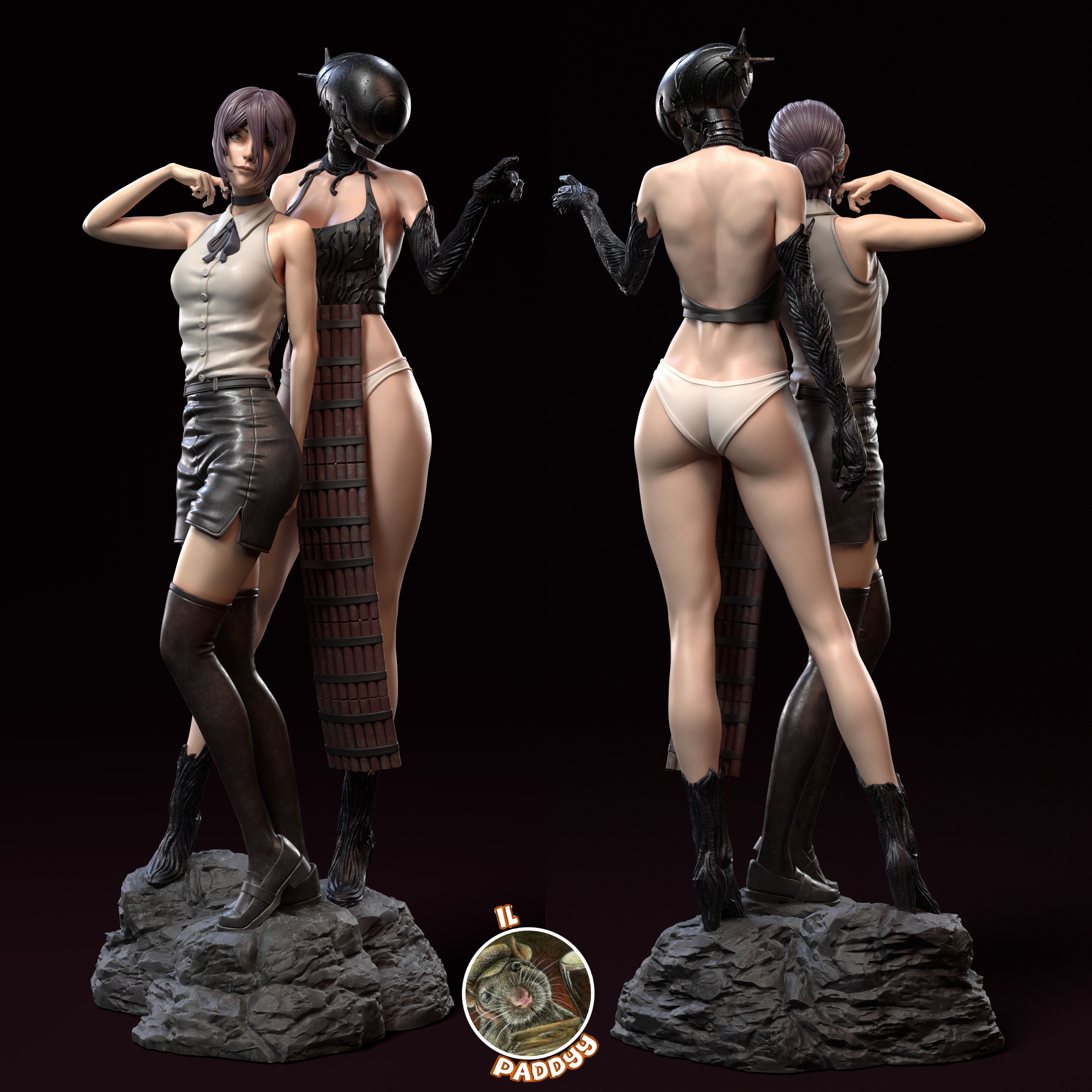 Reze and Bomb Devil Fan art 3D print model_1