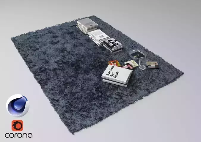 Carpet and Books - Corona - C4D