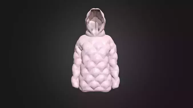Girls Padded Hoodie In Low Poly