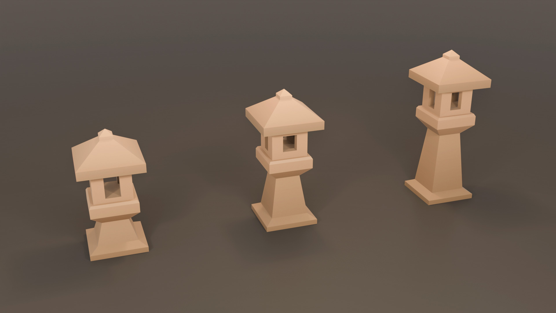 Japanese Low Poly Environment Pack Low-poly 3D model_6