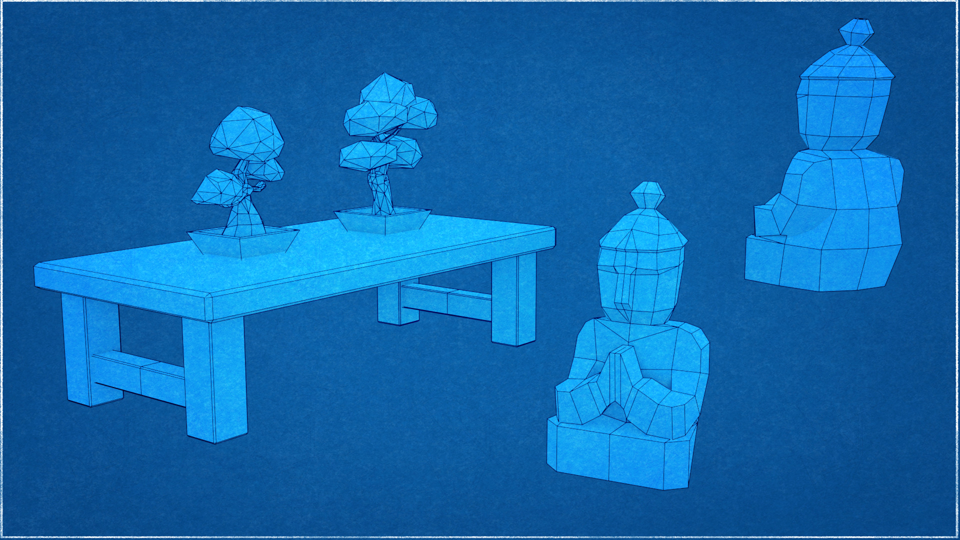 Japanese Low Poly Environment Pack Low-poly 3D model_18